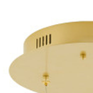 HomeRoots Gold Three-Light Dimmable Smart Chandelier - Elegant LED Fixture for Modern Home Illumination 548200