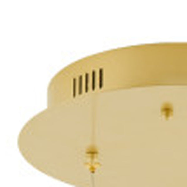 HomeRoots Gold Three-Light Dimmable Smart Chandelier - Elegant LED Fixture for Modern Home Illumination 548200