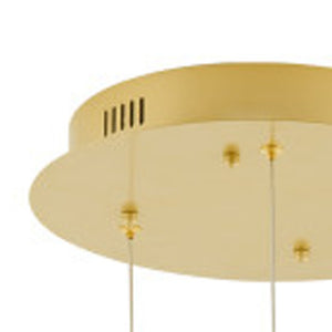 HomeRoots Gold Three-Light Dimmable Smart Chandelier - Elegant LED Fixture for Modern Home Illumination 548200