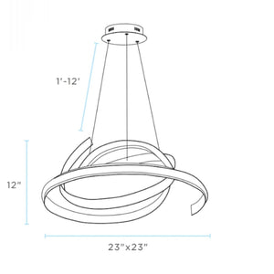 HomeRoots Black Metal LED Dimmable Smart Chandelier - Modern Farmhouse Design with Adjustable Height & Energy Efficiency 548202