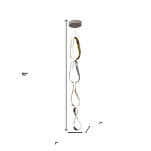 HomeRoots Gold Modern LED Dimmable Smart Chandelier - Elegant Metal Wagon-Wheel Design for Home Interiors 548206