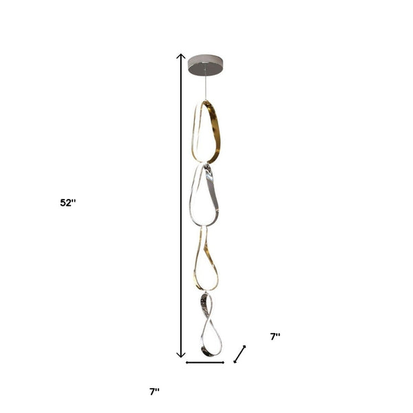 HomeRoots Gold Modern LED Dimmable Smart Chandelier - Elegant Metal Wagon-Wheel Design for Home Interiors 548206