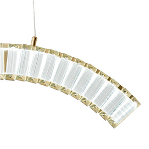 HomeRoots Gold LED Dimmable Chandelier with Modern Clear Metal Accents for Elegant Home Lighting Solutions 548208
