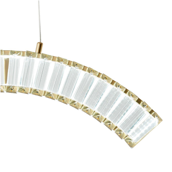 HomeRoots Gold LED Dimmable Chandelier with Modern Clear Metal Accents for Elegant Home Lighting Solutions 548208