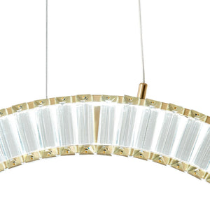 HomeRoots Gold LED Dimmable Chandelier with Modern Clear Metal Accents for Elegant Home Lighting Solutions 548208
