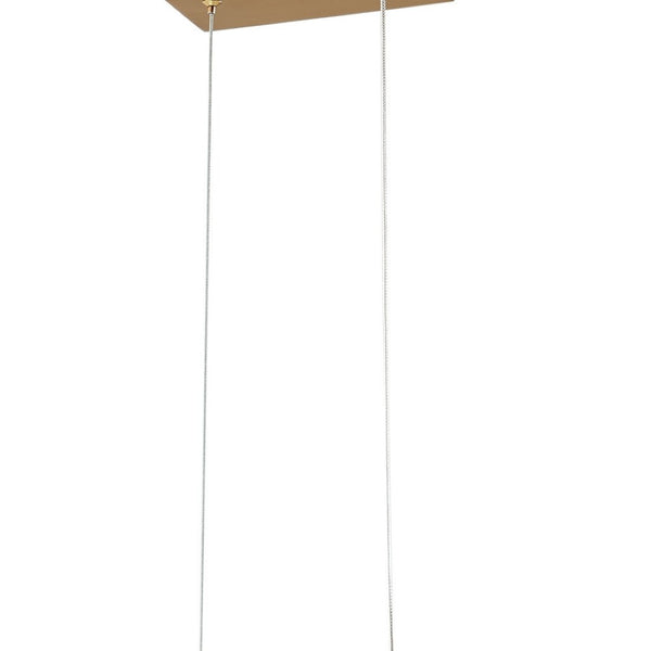 HomeRoots Gold LED Dimmable Chandelier with Modern Clear Metal Accents for Elegant Home Lighting Solutions 548208