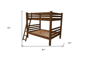 HomeRoots Red Full Over Full Solid Wood Bunk Bed - Space-Saving Design, Durable Pine, Cheerful Finish & Safety Features 548209