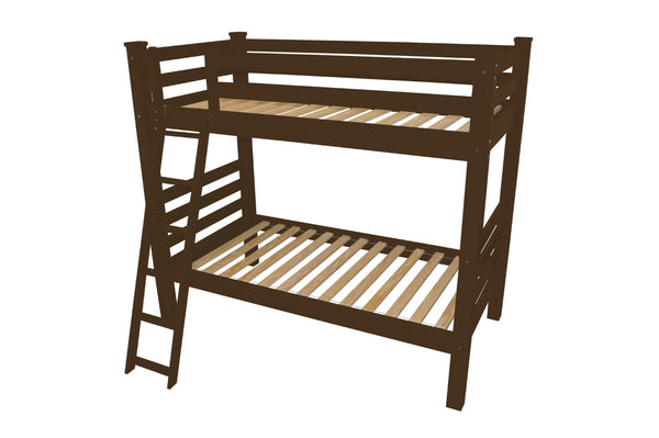 HomeRoots Brown Full Solid Wood Bunk Bed - Timeless Design with Safety Features for Shared Spaces & Kids Rooms 548213