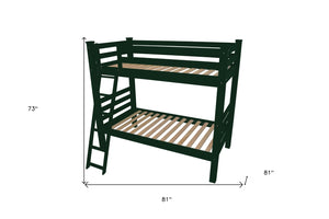 HomeRoots Green Full Traditional Solid Wood Bunk Bed – Stylish, Durable, Space-Saving Design for Families! 548214