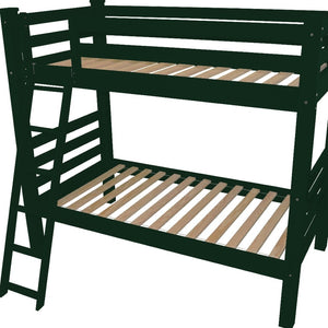 HomeRoots Green Full Traditional Solid Wood Bunk Bed – Stylish, Durable, Space-Saving Design for Families! 548214