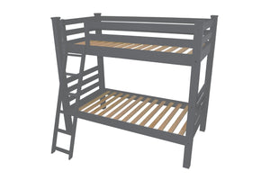 HomeRoots Gray Full Traditional Solid Wood Bunk Bed - Space-Saving, Durable Design with Safety Features & Style 548215