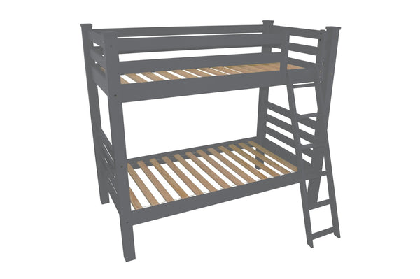 HomeRoots Gray Full Traditional Solid Wood Bunk Bed - Space-Saving, Durable Design with Safety Features & Style 548215