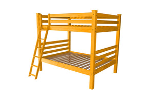 HomeRoots Yellow Full Over Full Solid Wood Bunk Bed - Cheerful Pine Design for Space-Saving Sleep Solutions! 548217