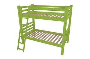 HomeRoots Green Solid Wood Kids Bunk Bed Sturdy Frame for Shared Bedroom Sleeping 548218