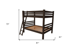 HomeRoots Brown Full Over Full Solid Wood Bunk Bed – Timeless Pine Design with Safety Features for Kids' Rooms 548219