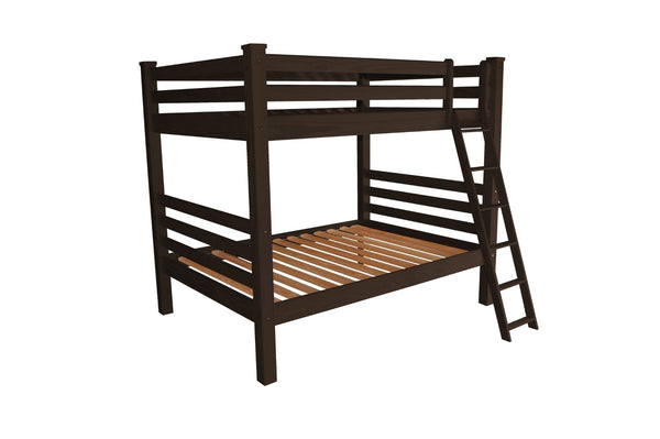 HomeRoots Brown Full Over Full Solid Wood Bunk Bed – Timeless Pine Design with Safety Features for Kids' Rooms 548219