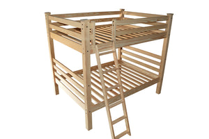 HomeRoots Natural Full Over Full Solid Wood Bunk Bed – Sturdy Pine Design with Safety Features & Timeless Charm 548221