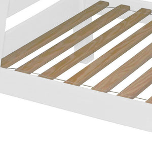 HomeRoots White Full Traditional Solid Wood Bunk Bed - Classic Design, Safe & Cozy Space-Saving Solution for Kids 548222