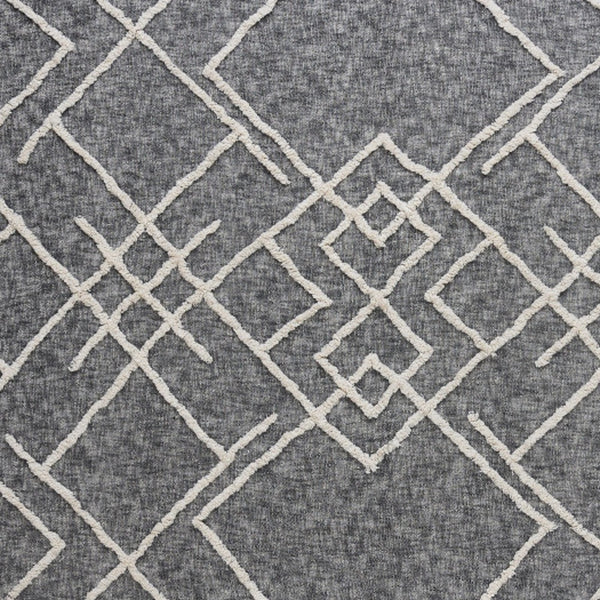 Homeroots Charcoal And Off White Geometric Queen Cotton Coverlet With Fringe  Cotton 548242