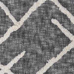 Homeroots Charcoal And Off White Geometric Queen Cotton Coverlet With Fringe  Cotton 548242