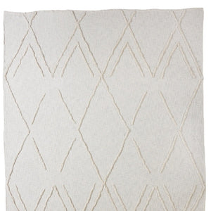 Homeroots Ivory Geometric Twin Cotton Coverlet With Stylish Fringe - Chic, Lightweight Bohemian Design Twin  548244