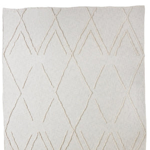 Homeroots Ivory Geometric Queen Cotton Coverlet  Cotton 548245