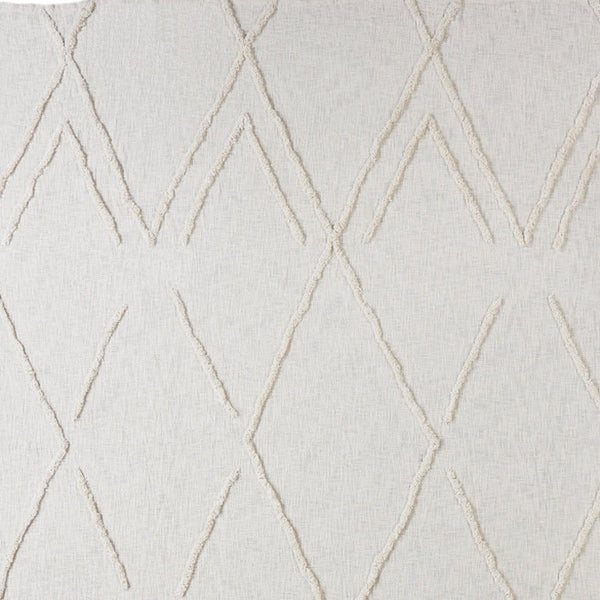 Homeroots Ivory Geometric King Cotton Coverlet With Fringe  Cotton 548246