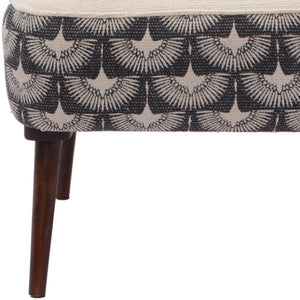 Homeroots 30" Cream Charcoal Wingback Chair - Geometric Tufted Design With Nailhead Trim For Modern Elegance   548247