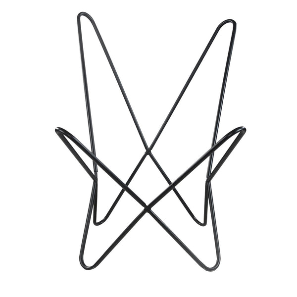 Homeroots 37" Brown Tan And Black Canvas & Leather Butterfly Chair - Stylish, Comfortable, And Durable Accent Piece   548249