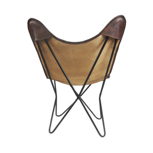 Homeroots 30" Blue Floral Butterfly Chair - Stylish Canvas Design With Soft Cushioning For Home Décor Comfort   548253