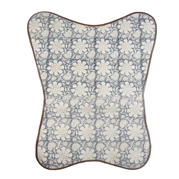 Homeroots 30" Blue Floral Butterfly Chair - Stylish Canvas Design With Soft Cushioning For Home Décor Comfort   548253