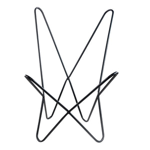 Homeroots 30" Brown And Black Genuine Leather Butterfly Chair - Stylish & Comfortable Accent For Any Room   548254