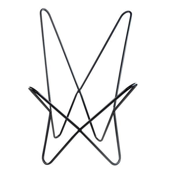 Homeroots 30" Brown And Black Genuine Leather Butterfly Chair - Stylish & Comfortable Accent For Any Room   548254