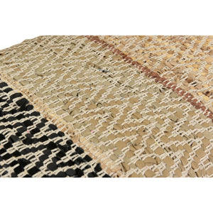 Homeroots 47" Brown And Natural Cotton And Wool Upholstered Striped Bench  Wood 548257