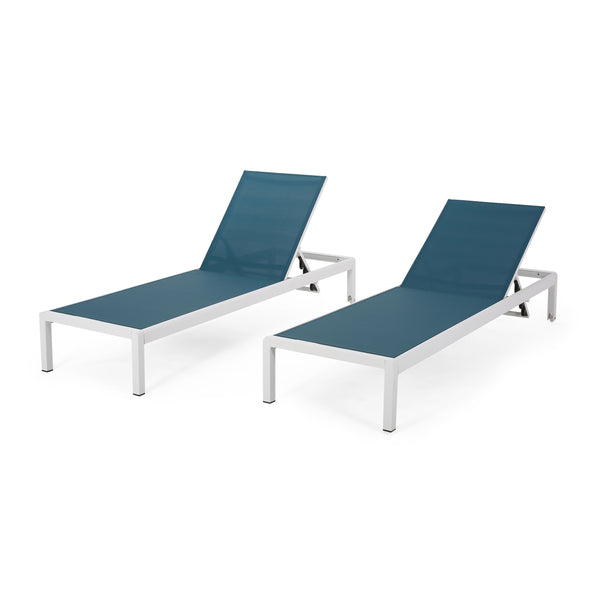 English Elm Christopher Knight Home® - Cape Coral Chaise Lounge - Adjustable Outdoor Lounger With Wheels, Breathable Mesh, And Durability 57592.00BLUMP2