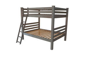 HomeRoots Gray Queen-Over-Queen Solid Wood Bunk Bed – Stylish, Durable, Space-Saving Design for Growing Families 548306