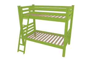 HomeRoots Green Queen Solid Wood Bunk Bed – Stylish Space-Saving Solution for Families, Guests, and Kids' Rooms 548308