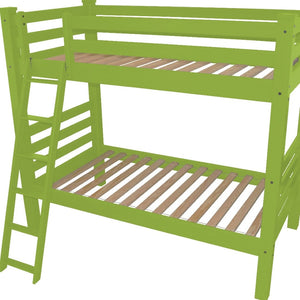 HomeRoots Green Queen Solid Wood Bunk Bed – Stylish Space-Saving Solution for Families, Guests, and Kids' Rooms 548308