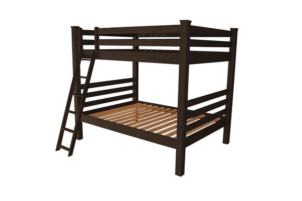 HomeRoots Brown Queen Over Queen Solid Wood Bunk Bed – Stylish, Safe, and Space-Saving Solution for Bedrooms 548309