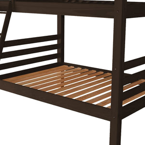 HomeRoots Brown Queen Over Queen Solid Wood Bunk Bed – Stylish, Safe, and Space-Saving Solution for Bedrooms 548309