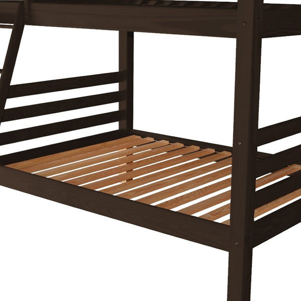 HomeRoots Brown Queen Over Queen Solid Wood Bunk Bed – Stylish, Safe, and Space-Saving Solution for Bedrooms 548309