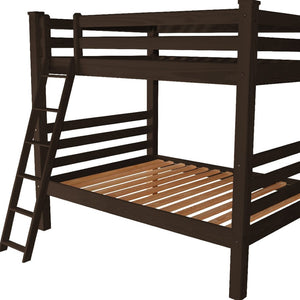 HomeRoots Brown Queen Over Queen Solid Wood Bunk Bed – Stylish, Safe, and Space-Saving Solution for Bedrooms 548309