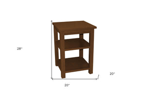 Homeroots 28" Brown Solid Wood Nightstand   548313