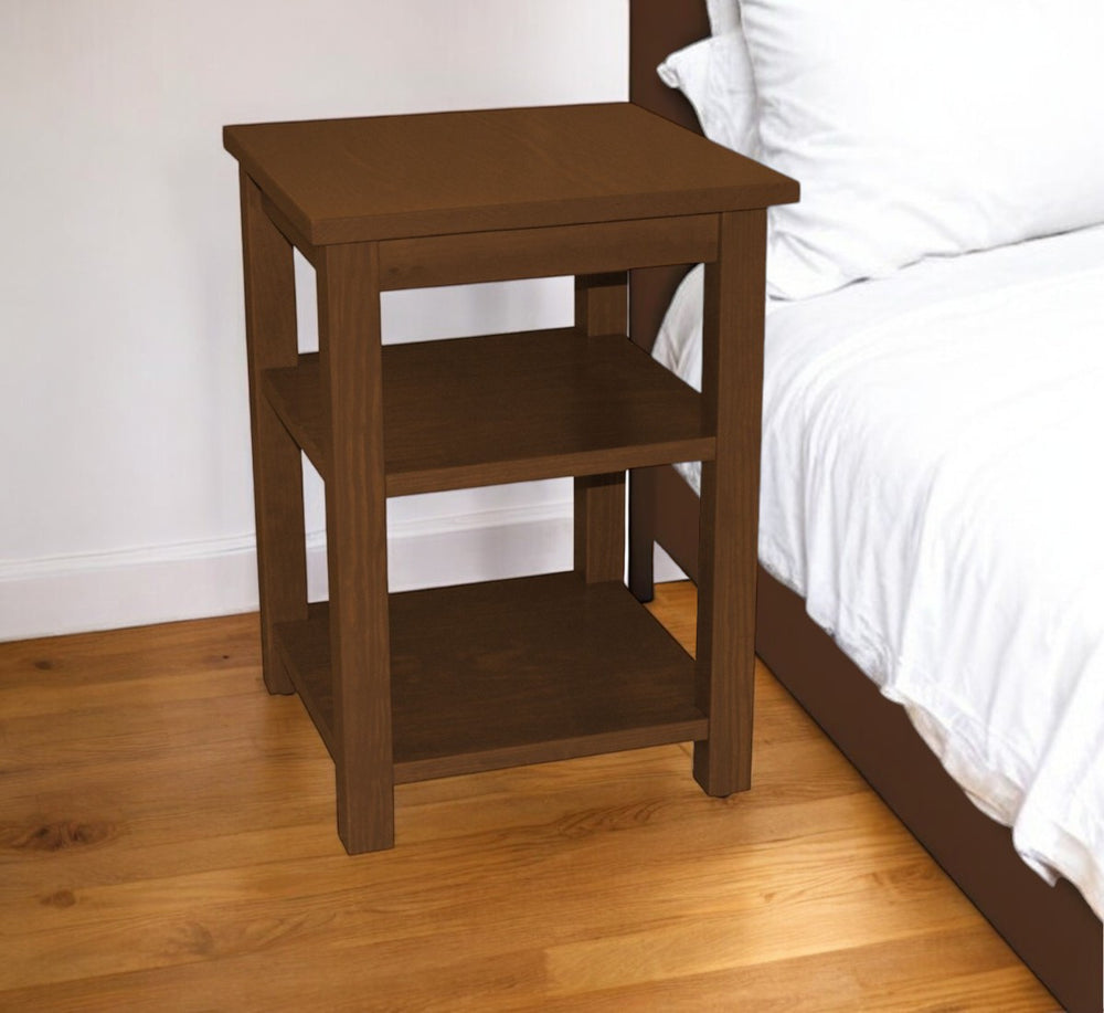 Homeroots 28" Brown Solid Wood Nightstand   548313