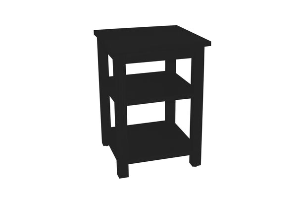 Homeroots 28" Black Solid Wood Nightstand   548314