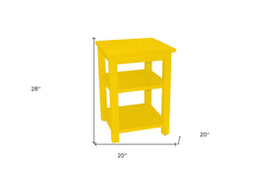 Homeroots 28" Yellow Solid Wood Nightstand   548315