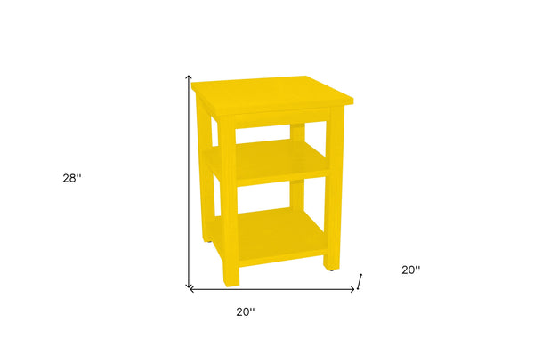 Homeroots 28" Yellow Solid Wood Nightstand   548315