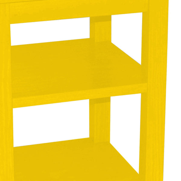 Homeroots 28" Yellow Solid Wood Nightstand   548315