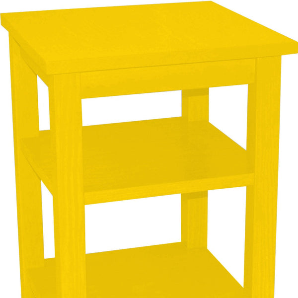 Homeroots 28" Yellow Solid Wood Nightstand   548315