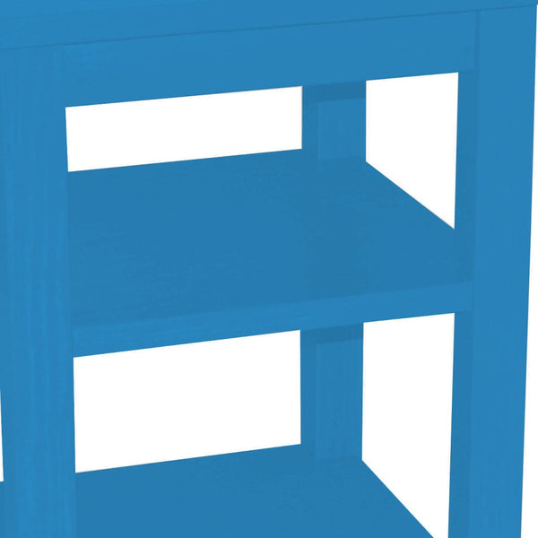 Homeroots 28" Caribbean Blue Solid Wood Nightstand   548316